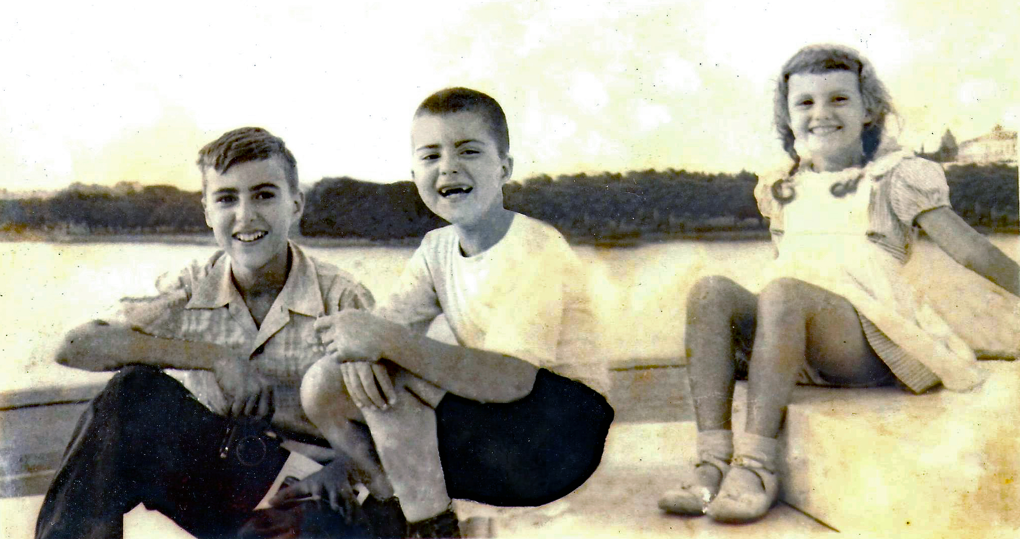 Denis, Bob and Pam, circa 1949